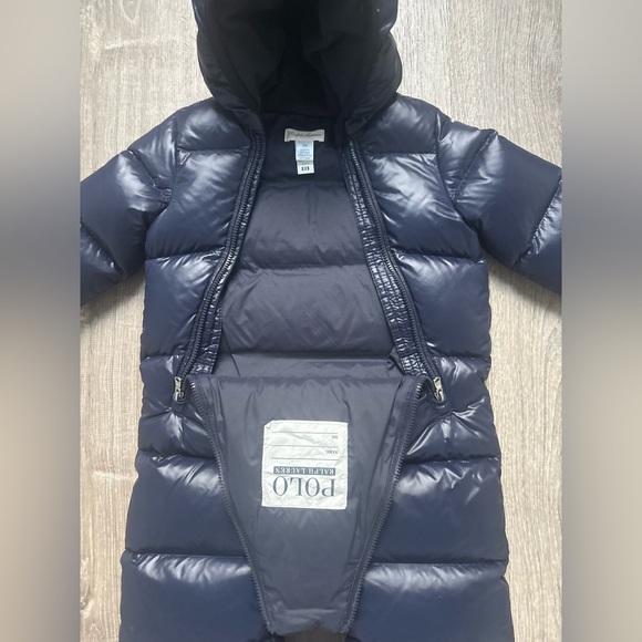 RALPH LAUREN HOODED DOWN SNOW SUIT SZ 6M - Picture 4 of 4